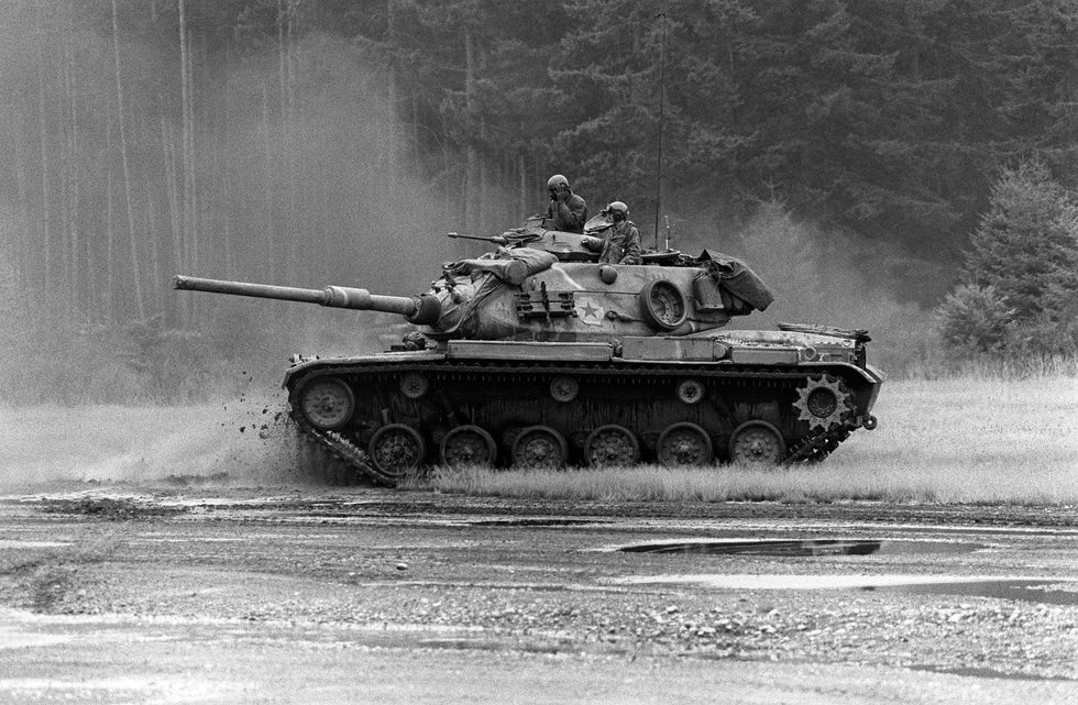 an m60a1 main battle tank on manuevers during brave shield xx