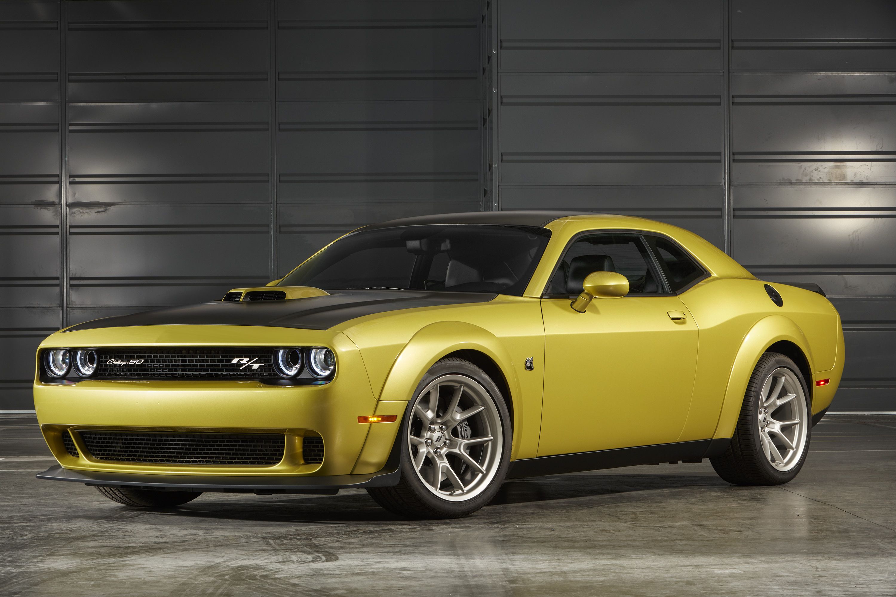 yellow dodge challenger black rims