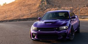 the 2023 dodge charger scat pack widebody, show in plum crazy dodge brand will celebrate its 2023 model lineup through a  number of new initiatives, including by bringing back three beloved heritage exterior colors b5 blue, plum crazy purple and sublime green one popular modern color, destroyer grey, also returns to the fold