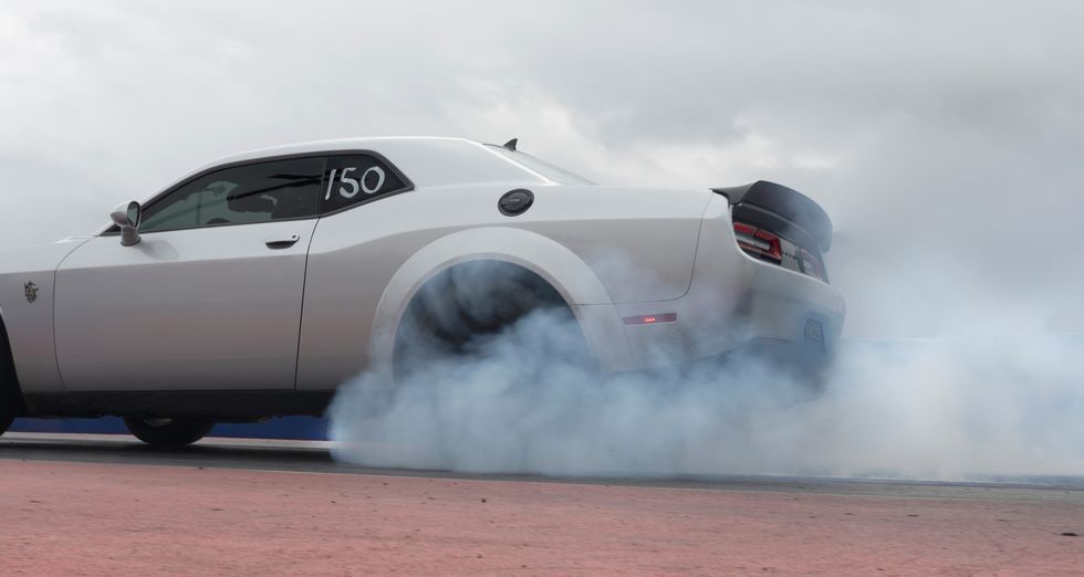 on the drag strip, the 2023 dodge challenger srt demon 170 receives an nhra violation letter for running a sub nine second quarter mile without a safety cage or parachute, following in the footsteps of the original demon, which was also banned from nhra quarter miles