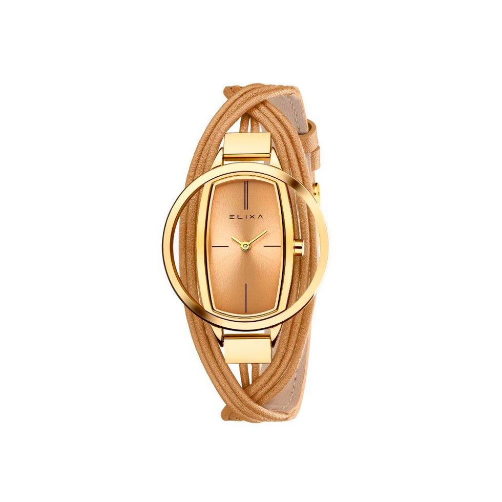Analog watch, Tan, Watch, Fashion accessory, Jewellery, Footwear, Beige, Strap, Metal, 