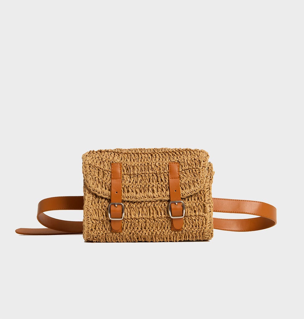 Tan, Bag, Handbag, Fashion accessory, Beige, Leather, Belt, Rectangle, 