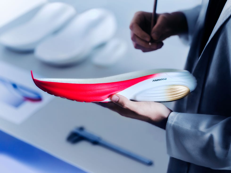 prototype shoe insole with a sleek design and vibrant colors