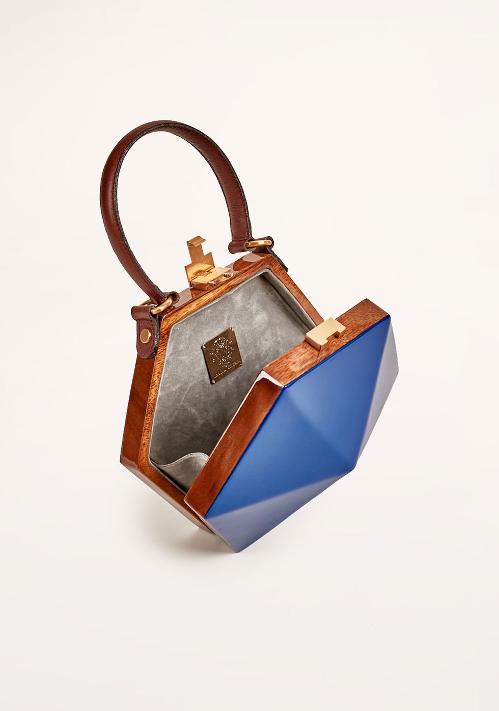 Bag, Handbag, Fashion accessory, Leather, Tote bag, Electric blue, Metal, 