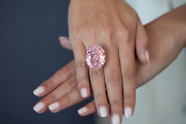 diamante rosa anello