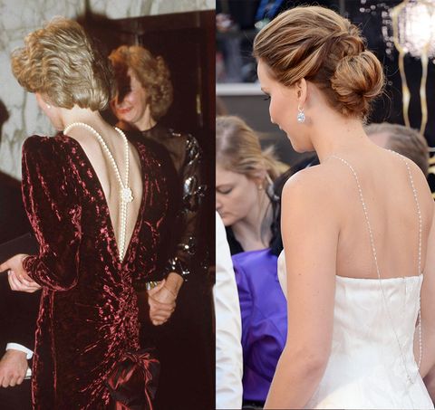 celebrities who dressed exactly like royals   princess diana and jennifer lawrence