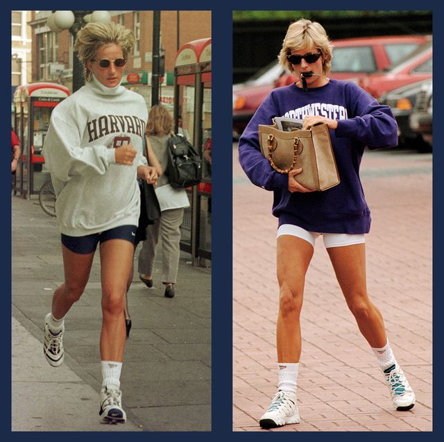 Recreate Princess Diana Biker Shorts and Sweatshirts Outfits