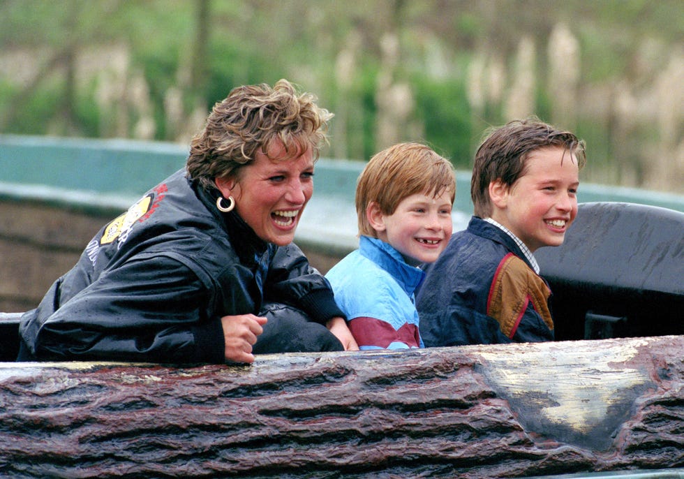 diana, william harry at thorpe park