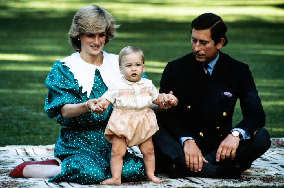 diana princess of wales with prince charles and prince william posing for a photocall on the lawn of government house in auckland
