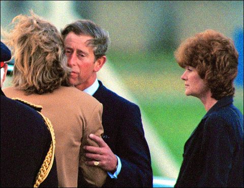 Prince Charles bringing Princess Diana's body back from Paris in 1997