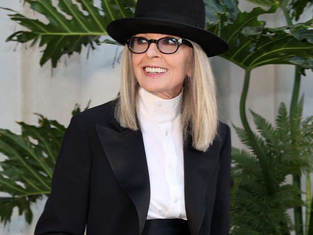 diane keaton wearing black glasses