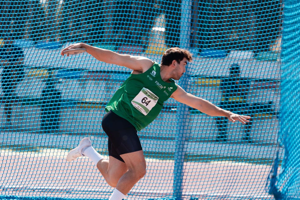 a person running on a track