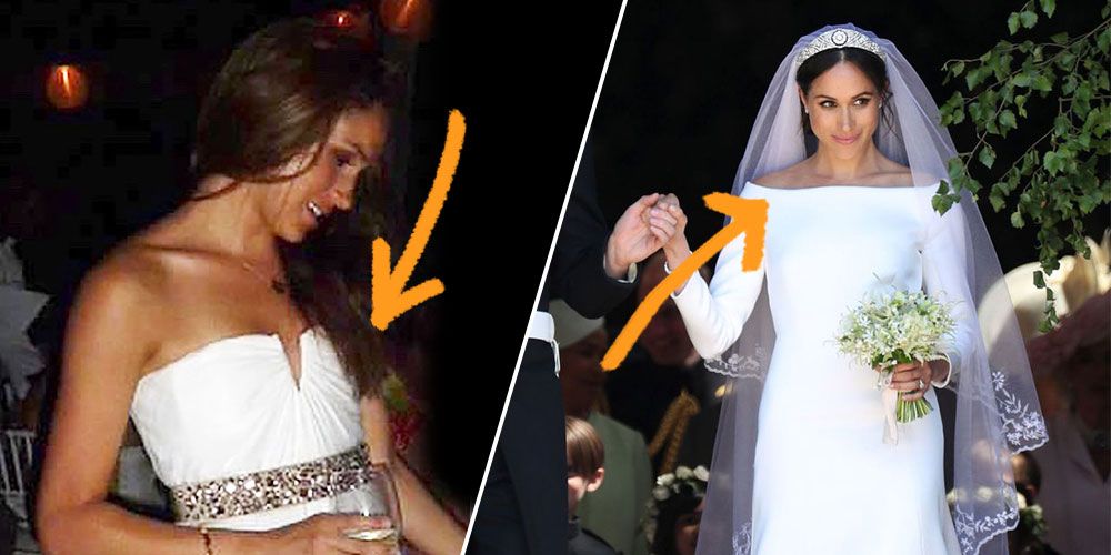 Meghan Markle White Satin Celebrity Wedding Dress - Promfy