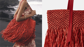 red fringed bag from mint velvet