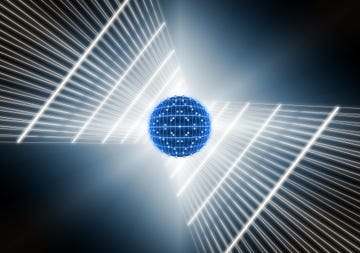 digital ball, light effect growing abstract background