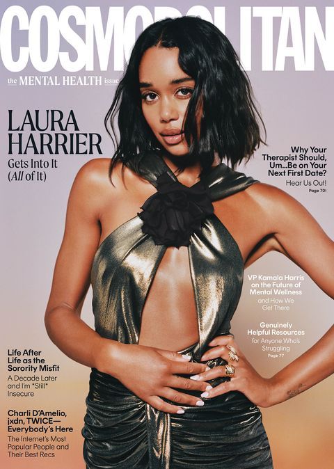 laura harrier on the cover of cosmo