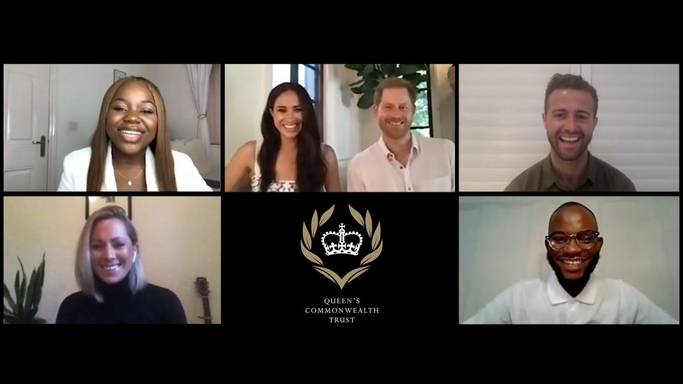 meghan markle prince harry queen's commonwealth trust video call