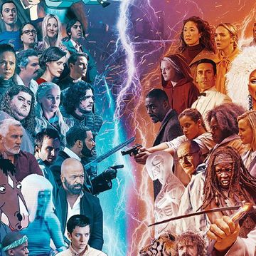 digital spy apple news edition, issue 1 cover detail with tv characters representing readers' top 100 tv shows of the 21st century