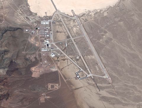 JULY 20, 2016: DigitalGlobe satellite image Area 51.  The United States Air Force facility commonly known as Area 51 is a remote detachment of Edwards Air Force Base, within the Nevada Test and Training Range.