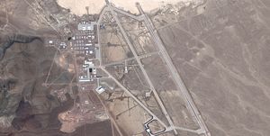 JULY 20, 2016: DigitalGlobe satellite image Area 51.  The United States Air Force facility commonly known as Area 51 is a remote detachment of Edwards Air Force Base, within the Nevada Test and Training Range.