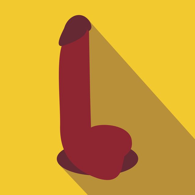 Dildo sex toy icon, flat style