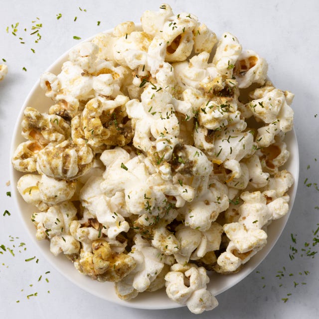popcorn with dill pickle seasoning