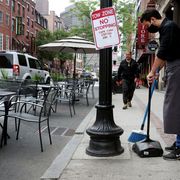 cafe zone in north end replaces parking spots with outdoor seating aeras