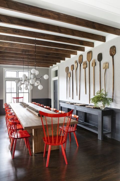 dining room ideas red chairs