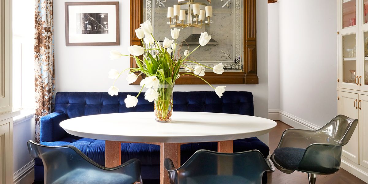 eclectic blue dining room