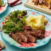 dinner ideas for two steak with salad and mashed potatoes