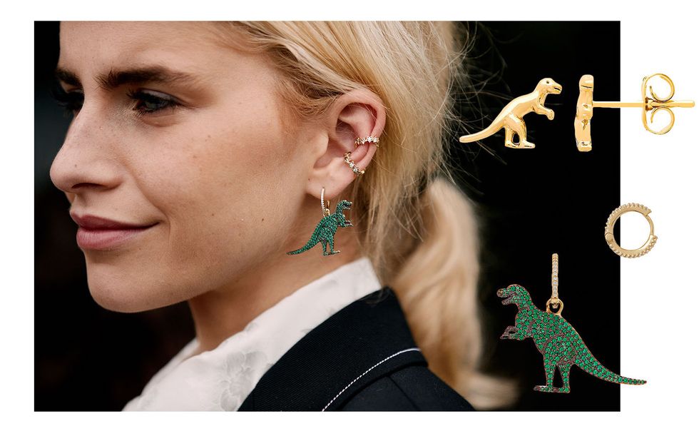 Street style dinosaur - t-rex earrings