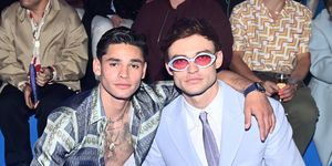 venice, california   may 19 l r ryan garcia and thomas doherty attend the dior men spring 23 capsule show on may 19, 2022 in venice, california photo by stefanie keenangetty images for dior