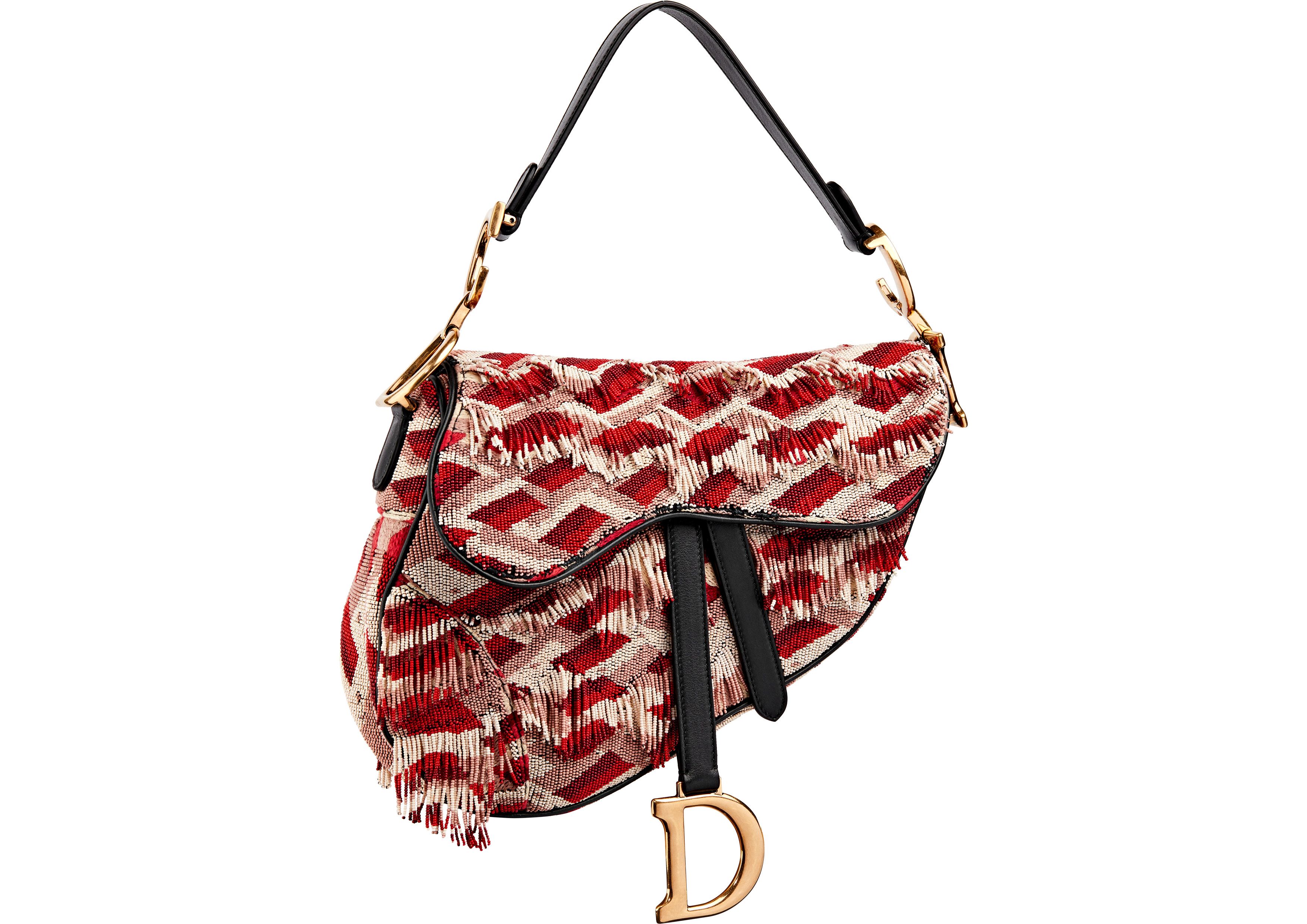 Dior beaded saddle on sale bag