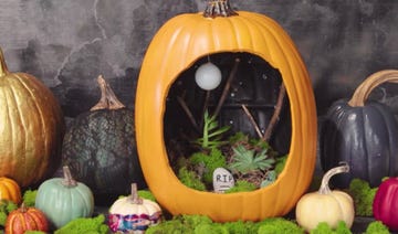 decoración para halloween con calabazas