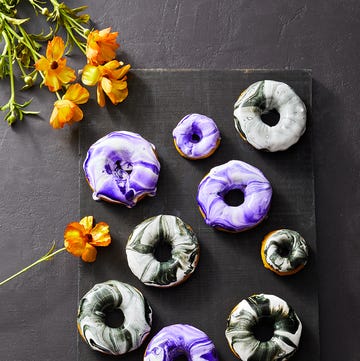dip dyed purple and black donuts dip dyed purple and black donuts