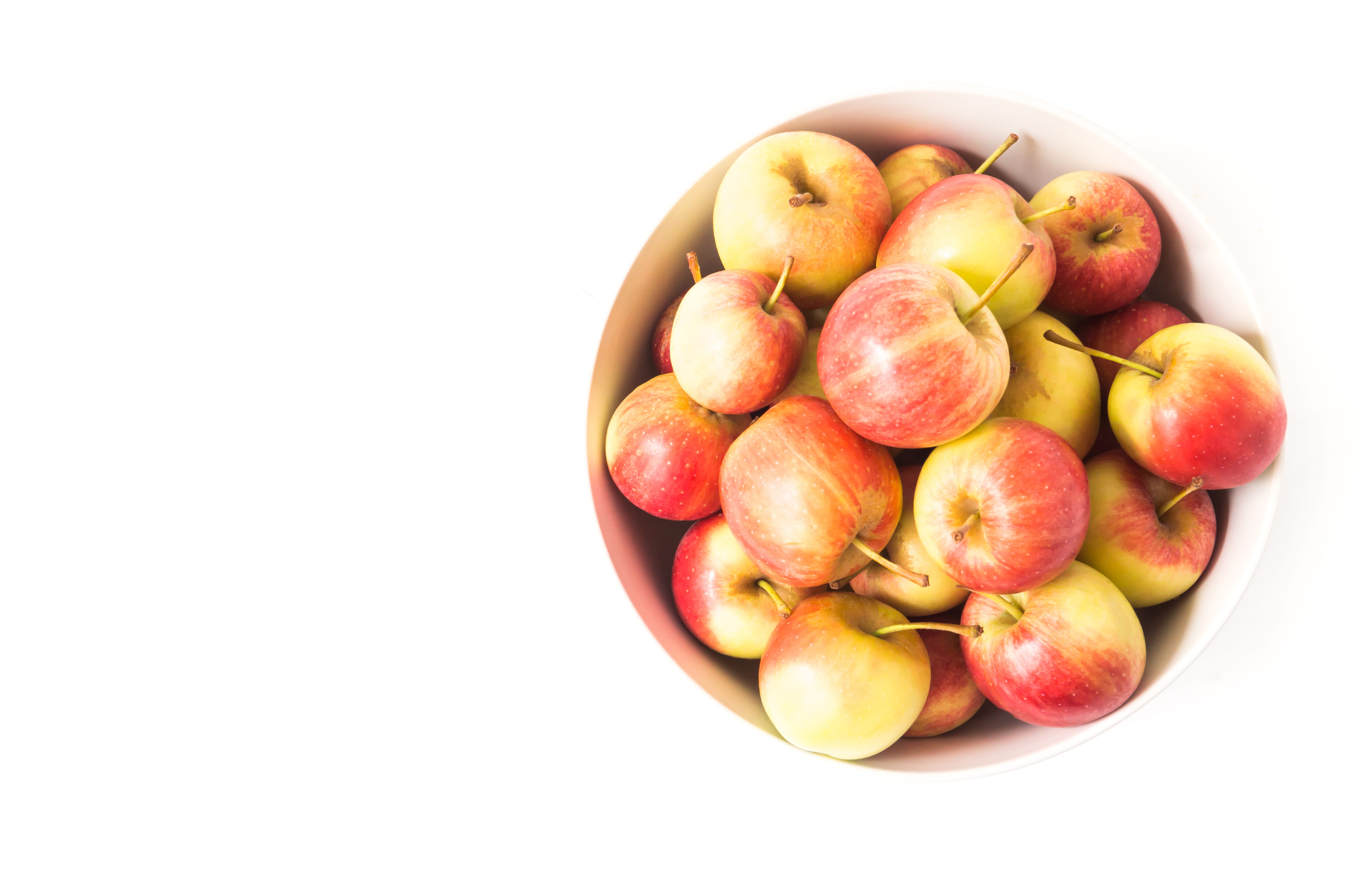 Directly Above Shot Of Apples Over White Background