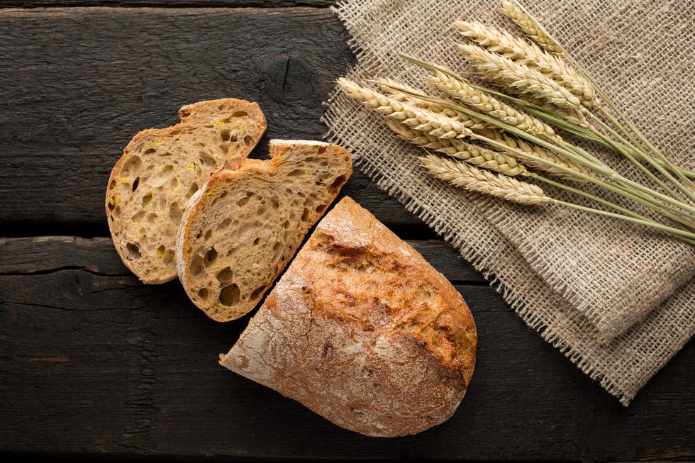 directly above shot of bread on table