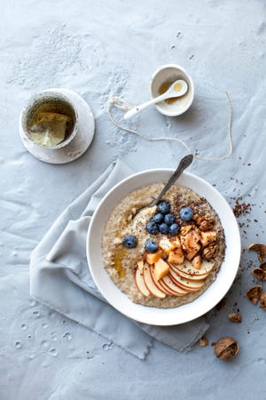 directly above shot of breakfast on table