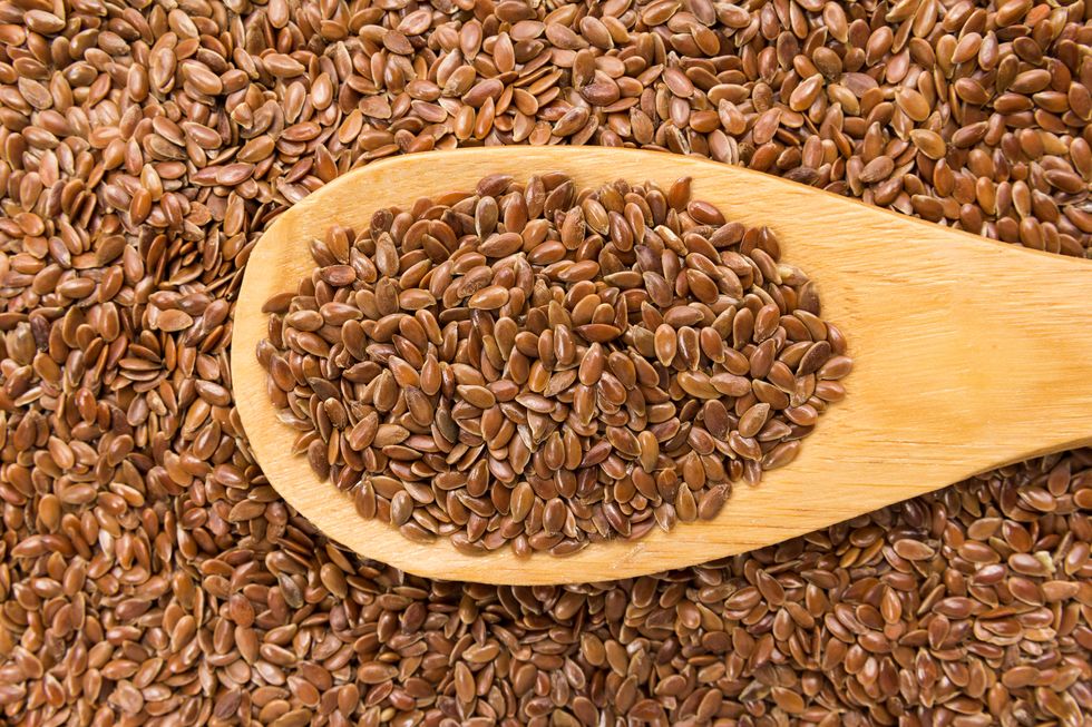 Directly Above Shot Of Flax Seeds