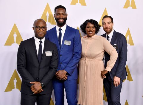 barry jenkins, screenwriter tarell alvin mccraney, film editors joi mcmillon and nat sanders attend the 89th annual academy awards nominee luncheon on february 6, 2017