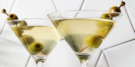 martini with olives