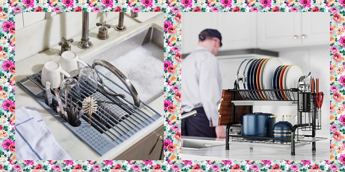 Food52 Five Two Drying Rack, Over the Sink with Utensil Caddy, 3