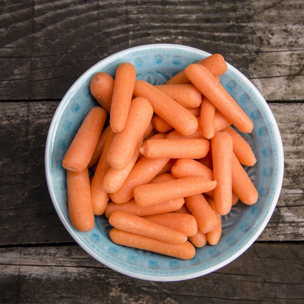 dish of baby carrots