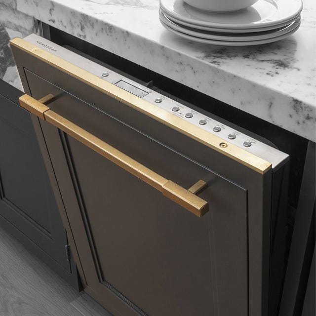 dishwasher with a sleek design and gold accents