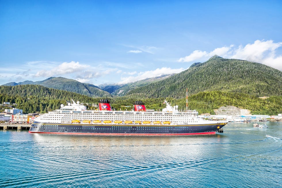 Disney cruise ship docked in Ketchikan, Alaska disney cruise ship docked in ketchikan, alaska