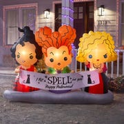 This is an image disney hocus pocus sanderson sisters scene halloween inflatable
