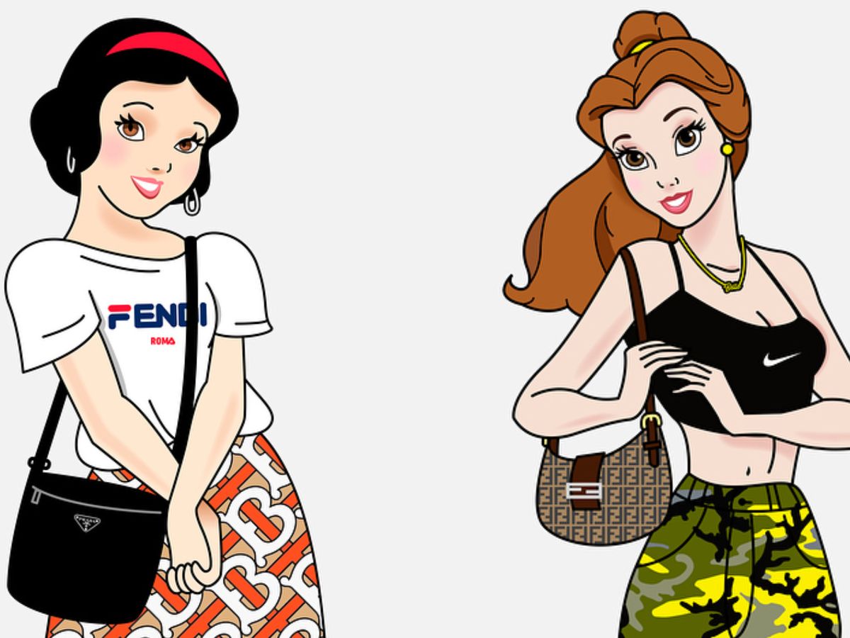 Cuando las princesas Disney visten a la última moda - Las princesas Disney  vestidas de Supreme, Balenciaga o Fendi