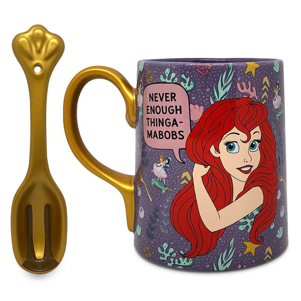 disney the little mermaid ariel thingamabob mug and spoon set