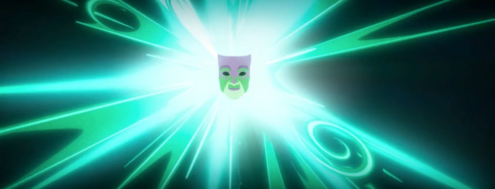 the magic mirror mask during the transformation scene in wish