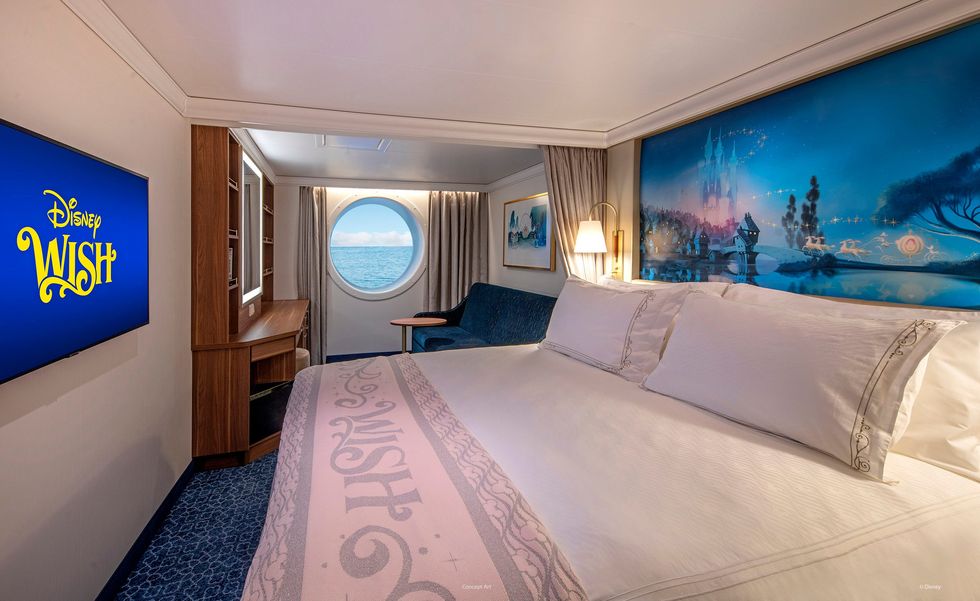 ocean view state room on the disney wish cruise